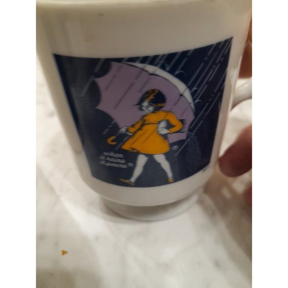 3 Morton Salt Coffee Cups 10 Oz Pictures From 1972, 1921 And 1956 When It Rains - Picture 9 of 9